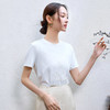 玳莎新中式绣花T恤女2025夏季新款通勤简约百搭白色圆领短袖上衣  FB32107 商品缩略图0