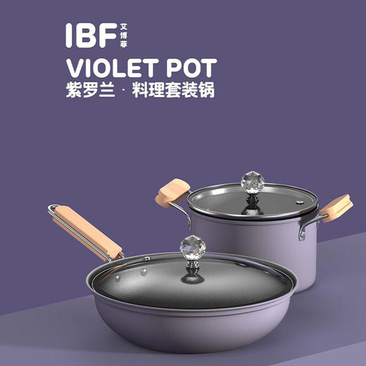 IBF艾博菲IBF艾博菲紫罗兰料理套装锅2件套_浅紫色【K】 商品图0