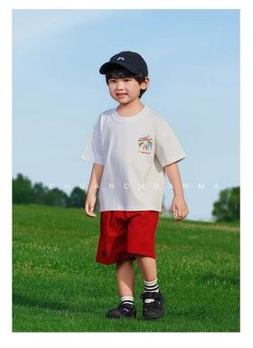 19.9清仓【100%棉】男童女童 （侧标-烟花）印花T短袖2025-喜出