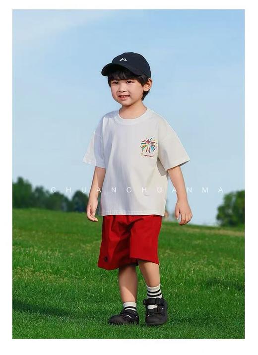 19.9清仓【100%棉】男童女童 （侧标-烟花）印花T短袖2025-喜出 商品图0