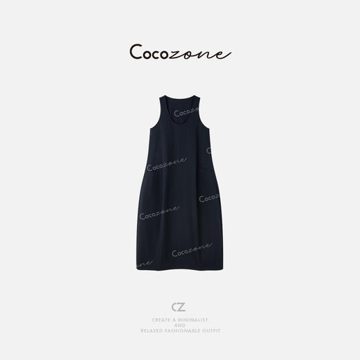 COCO ZONE刘一一 圆领亲肤廓形感茧型无袖连衣裙ACD2A0365 商品图0