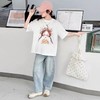 2件39.9元 【100%棉】男童女童 （大图-花冠女孩）印花T短袖2025-喜出 商品缩略图1