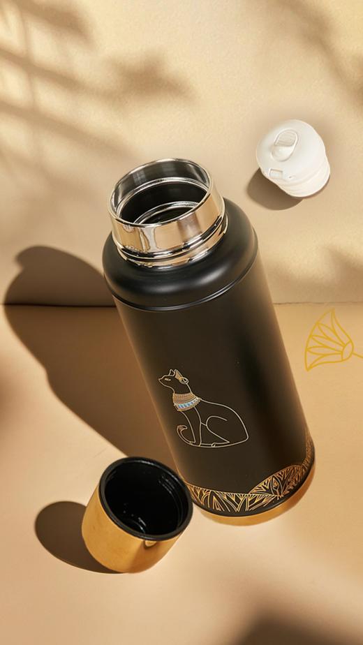 大英博物馆 盖亚·安德森猫系列 黑金复古保温杯 商品图12