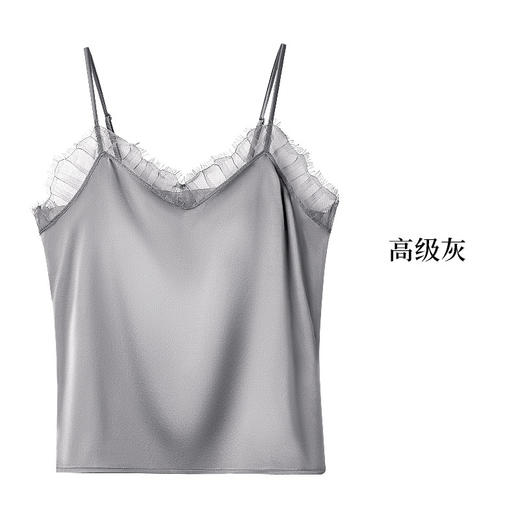 丁摩 19姆米重磅桑蚕丝奢华缎面真丝罩杯一体吊带S311 商品图7