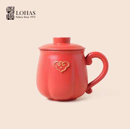 【彼达思】陆宝 祥云如意盖杯 陶瓷商务自带带茶隔办公家用 商品图2
