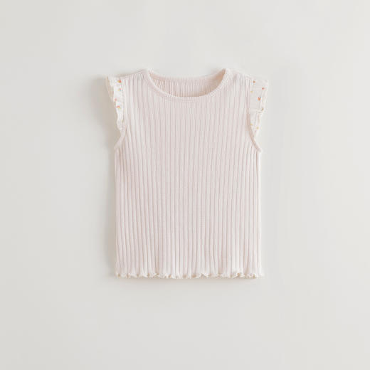 马克珍妮女童小飞袖弹力罗纹背心 儿童上衣2025年夏装新款550901 商品图4