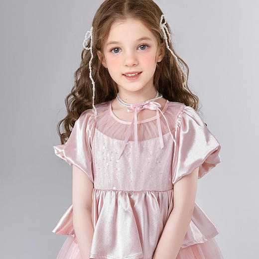 笛莎Deesha 童装女童连衣裙女童夏季公主蓬蓬纱裙 商品图3