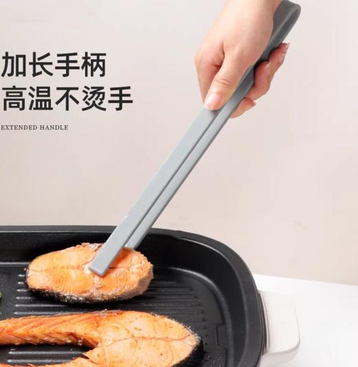 一体硅胶食品夹  厨房防烫耐高温烤肉牛排烘焙烧烤零食硅胶夹子  1个 商品图2