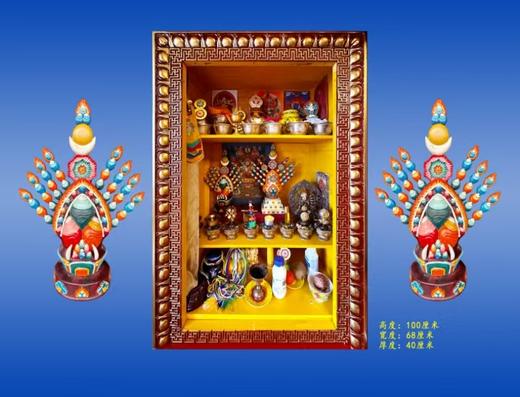 实木雕花三密成就宝箱实木佛龕柜门可遮挡内部法宝私密性较好高度100cm宽度68cm厚度40cm 商品图7