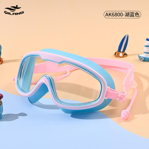 【高清防雾，新升级大框泳镜！】泳镜女生 高清防水防雾连体耳塞 男士一体大框 成人游泳潜水训练眼镜-QQ 商品图8