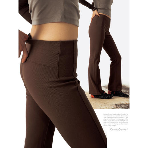 CryingCenter  竖纹显瘦微喇脚口可窄收瑜伽裤 哭喊中心 商品图1