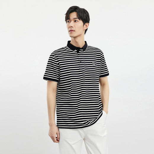 【含桑蚕丝】罗蒙男士夏季休闲商务男士Polo衫短袖男时尚polo衫短袖男 商品图2