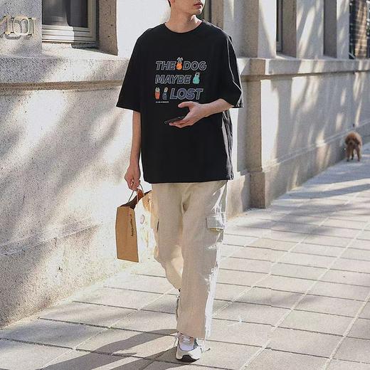 工厂直促价【100%棉】情侣（THEDOG卡通狗-大标）柯式印花短袖T恤-喜出 商品图4