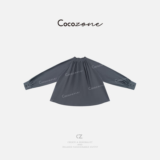 COCO ZONE 刘一一 【莱赛尔棉】定制色抽绳圆领长袖衬衫CD2A0390 商品图1