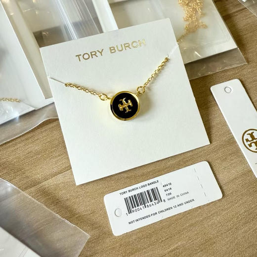 2025 绝对的大爆款 外贸原单 TB/托尼博奇项链
38cm长 铜镀金➕松石材质 
珠海代工厂出货，两个颜色：黑色 白色 商品图5