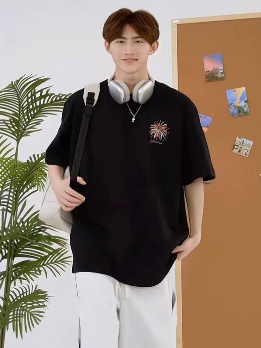 工厂直促价【100%棉】情侣（烟花-侧标）柯式印花短袖T恤-喜出 商品图2