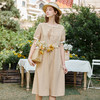 famecoco范可儿休闲修身连衣裙女夏装文艺刺绣天丝棉长裙FAB3FA001 商品缩略图0