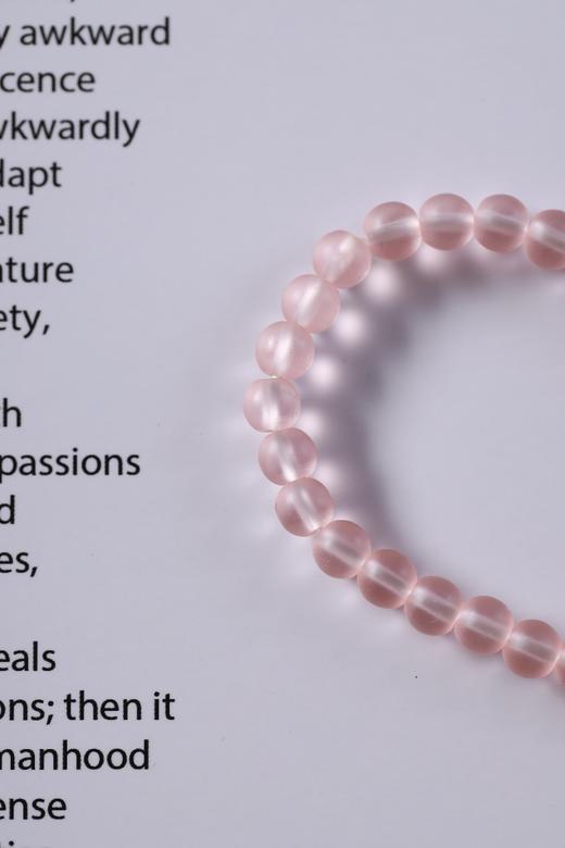 YFLL0006°粉琉璃+沙金桃花令吊坠手串 商品图5