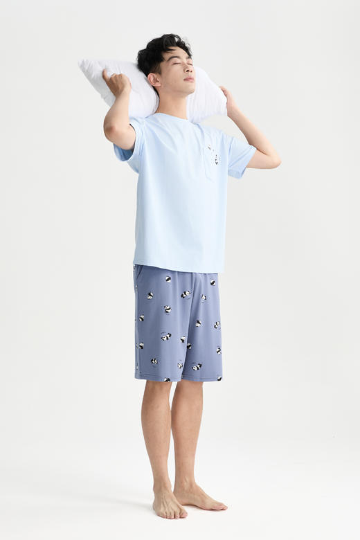 连绵·熊猫莫代尔家居服 男/女款（胸垫款） 商品图6