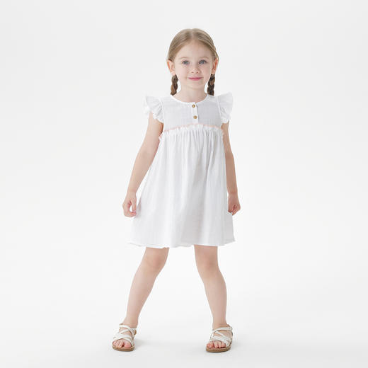 马克珍妮女童甜美花边小飞袖连衣裙 宝宝裙子纯棉夏装新款550887 商品图2
