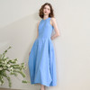 西遇法式无袖背心裙女夏季新款口袋圆领收腰蓝色大裙摆长裙SS050447 商品缩略图1