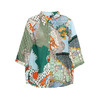 谜底花色衬衫七分袖女2025夏季新款复古风印花合体衬衣257MC7728 商品缩略图4