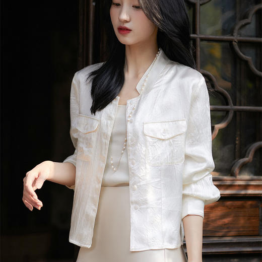 ORIGNAL&CO | 三醋酸不规则龟裂纹新中式系列衬衫/小外套 缎光感醋酸 丝滑垂顺 上身一眼贵！ 商品图1