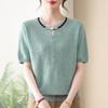 yd-25392025夏季上新洋气短袖针织衫薄款上衣女休闲舒适宽松通勤内搭单穿 商品缩略图2