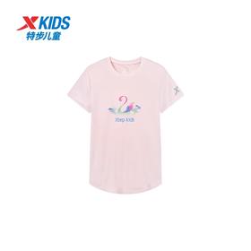 特步儿童女小童短袖针织衫676224013