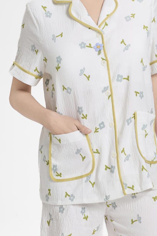 连绵·棉感涤碎花三件套 (短袖+长裤+短裤) 胸垫款 商品图14