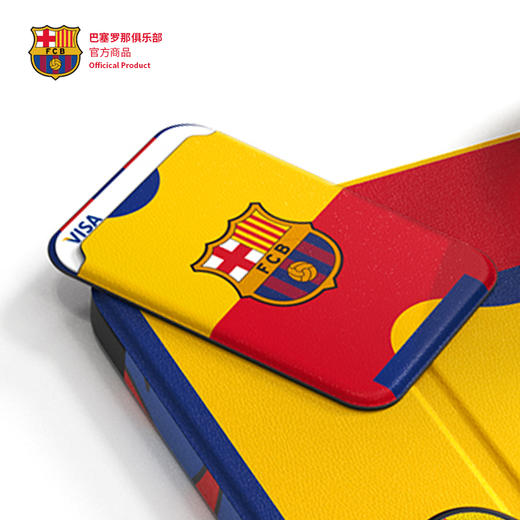 【官方正版】巴塞罗那俱乐部丨巴萨磁吸钱包卡包球迷周边暗纹条纹撞色剪影PU款式 商品图3