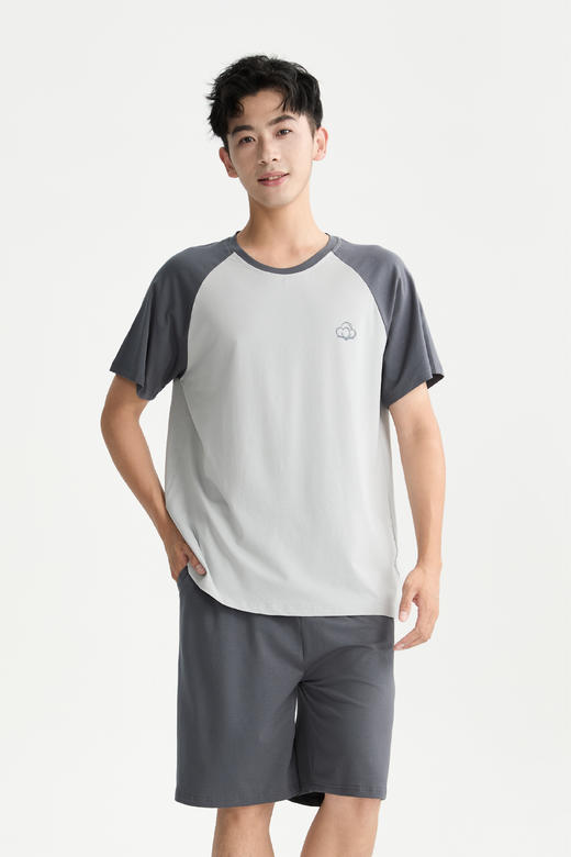 连绵·圆领插肩袖家居服套装 男/女款（无胸垫款） 商品图2