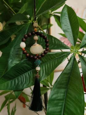 檀木夜光莲花车挂挂件