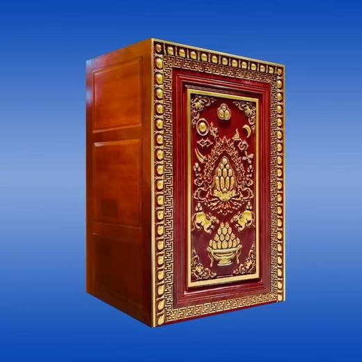 实木雕花三密成就宝箱实木佛龕柜门可遮挡内部法宝私密性较好高度100cm宽度68cm厚度40cm 商品图3