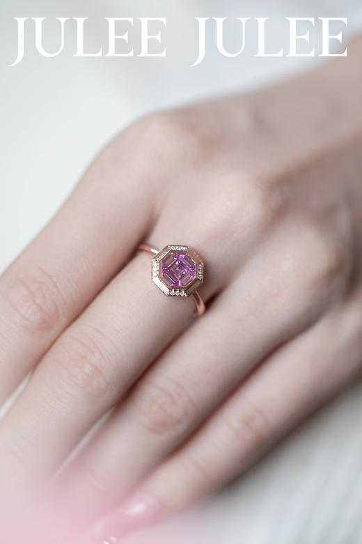 JULEE JULEE茱俪珠宝  18K玫瑰金精切紫蓝宝石戒指 商品图2