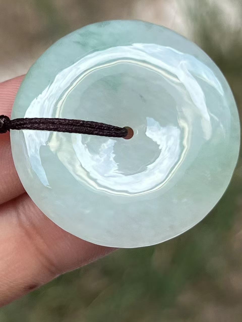 【云意轩】编号：8253 冰种飘兰花平安扣 天然翡翠 附证书