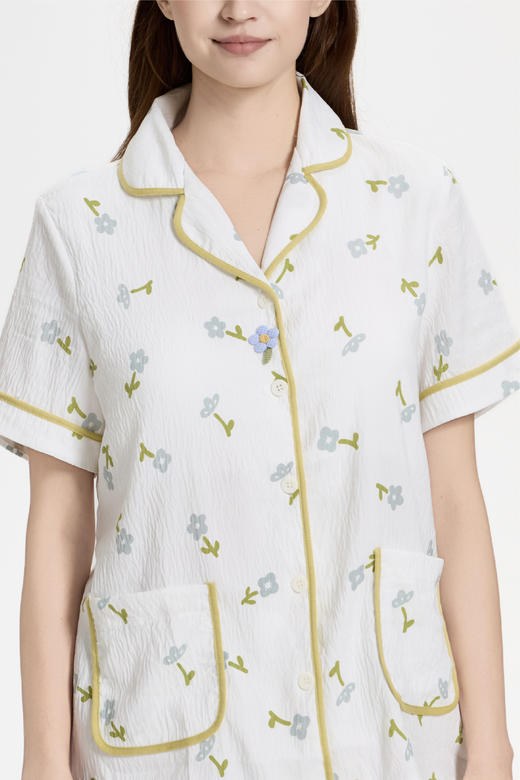 连绵·棉感涤碎花三件套 (短袖+长裤+短裤) 胸垫款 商品图13