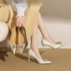 【预售5天】春季新款时尚水钻尖头奶白色鞋气质百搭浅口单鞋细跟高跟女鞋ZF&25012 商品缩略图0