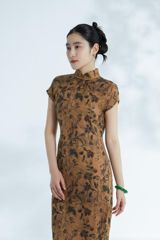 荷言GL 染衣 复古写意印花传统古法旗袍绳结一字扣 商品图4