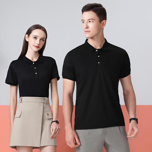 男女同款纯色冰爽商务间色翻领短袖polo衫2316/JS2588/2318 商品图2