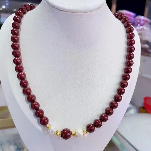 520礼物【黛唯梵 朱砂首饰三件套 紫金砂塔链】项链手链耳环 女神节送妈妈送婆婆 满眼朱砂墨香 红锦紫琉璃 商品图3