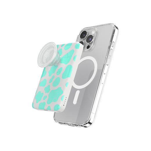 【磁吸充电宝】薄荷奶牛·MagSafe充电宝 OTHER配件 Power充电宝系列 绿洲物语 蓝色 拼贴 商品图4