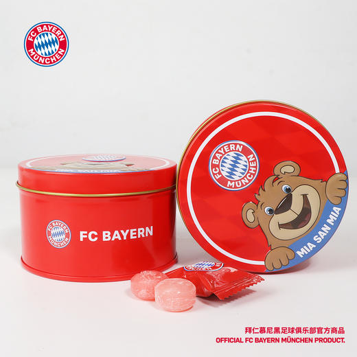 【官方正版】拜仁慕尼黑足球俱乐部丨草莓味硬糖伯尼熊红色马口铁盒包装 商品图1