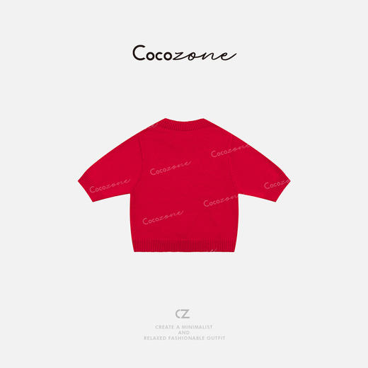 COCO ZONE 刘一一【100棉】设计感纯色显瘦圆领针织衫CD2A0273 商品图1