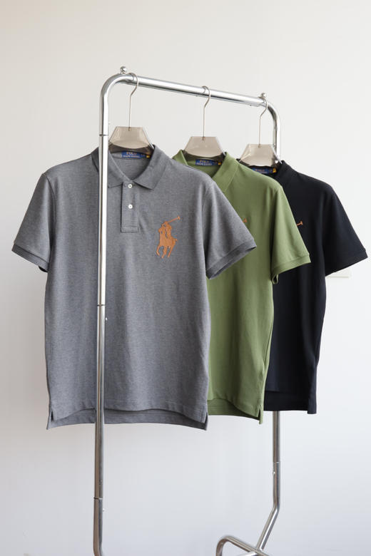 Polo珠地纯棉 皮革刺绣 大马标 翻领短袖POLO衫 TX464 商品图0