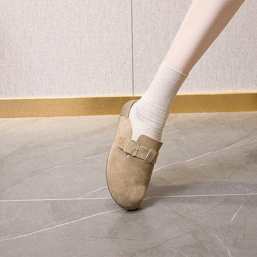 雀说 真皮勃肯鞋女复古小码大圆头休闲鞋968 商品图5