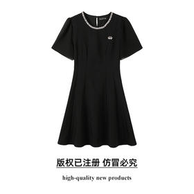 奢姿大码女装2025夏季时尚圆领短袖连衣裙胖妹妹气质减龄显瘦裙子9952821931
