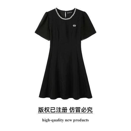 奢姿大码女装2025夏季时尚圆领短袖连衣裙胖妹妹气质减龄显瘦裙子9952821931 商品图0