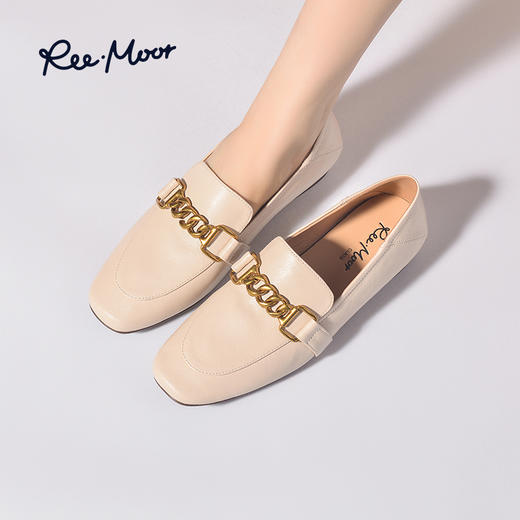 REEMOOR睿慕牛皮擦色链条乐福鞋 商品图9