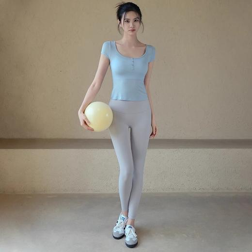 跃牌【周游世界系列】春夏新款瑜伽服女天丝桑蚕丝复古上衣运动休闲短袖T恤TP0817 商品图4